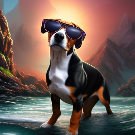 Beagle with Sunglasses Concept Art