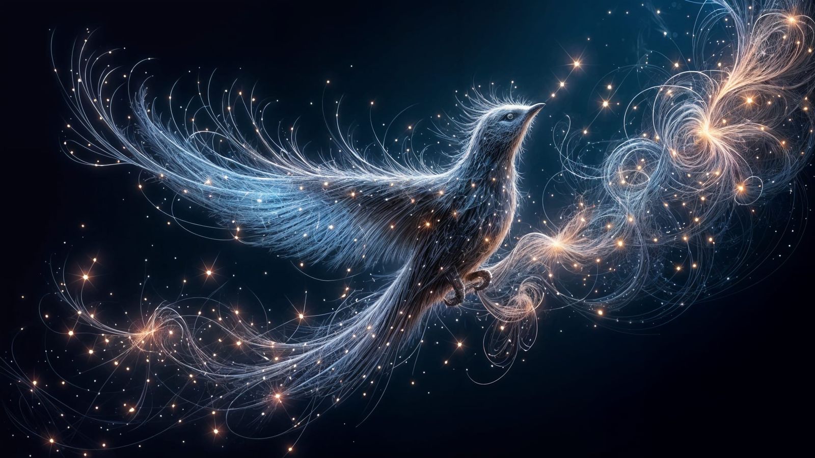 Abstract Nightingale Vector Fractal with Wave Function