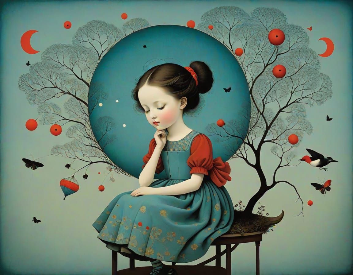 The Little Dreamer With Whimsical Elements