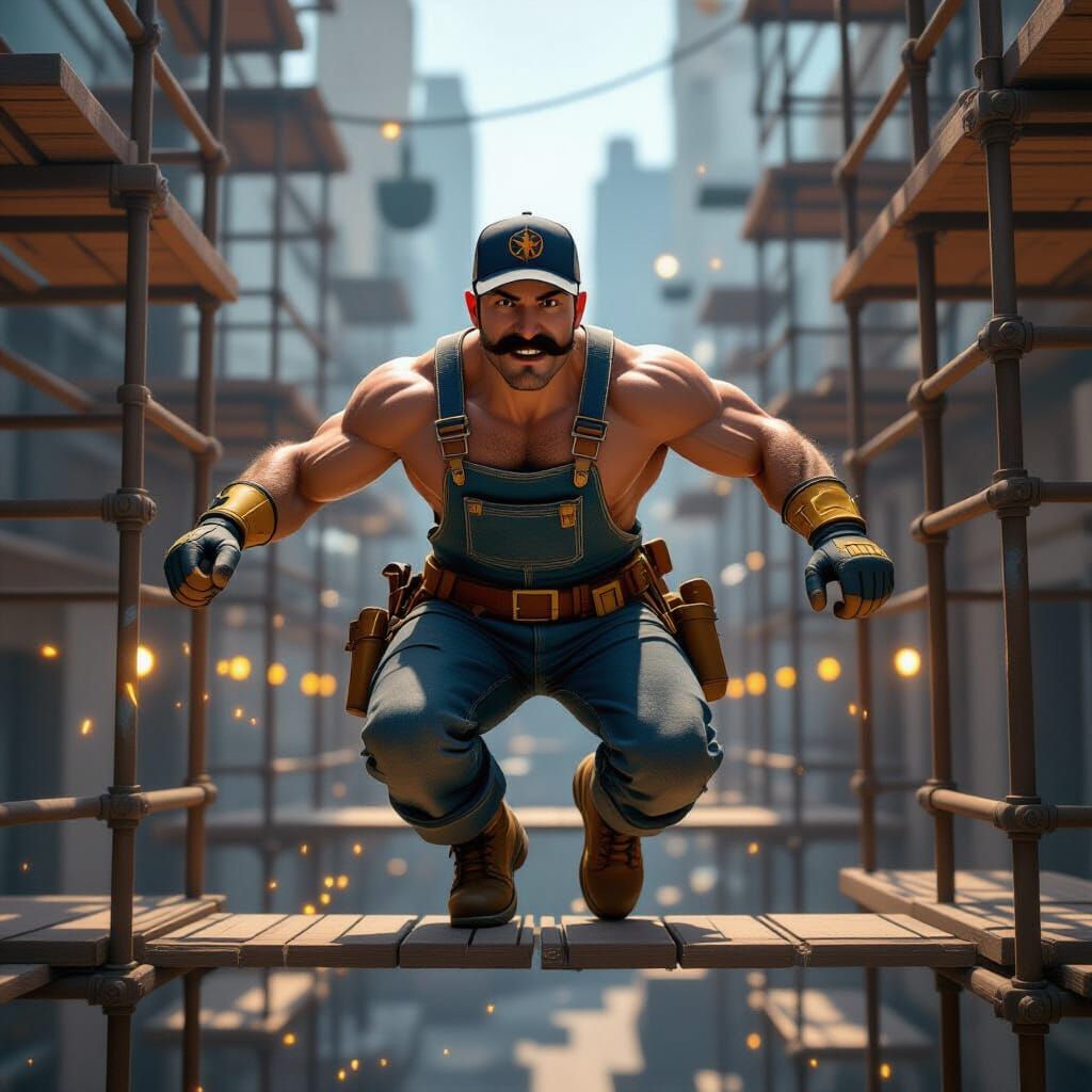 Heroic Adventurer Leaps Through Urban Obstacle Course