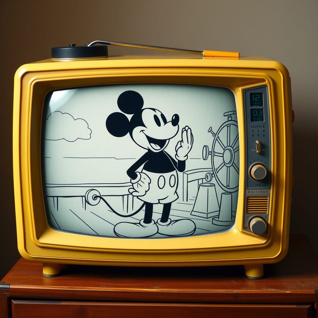 Vintage 1958 Philco TV with Steamboat Willie