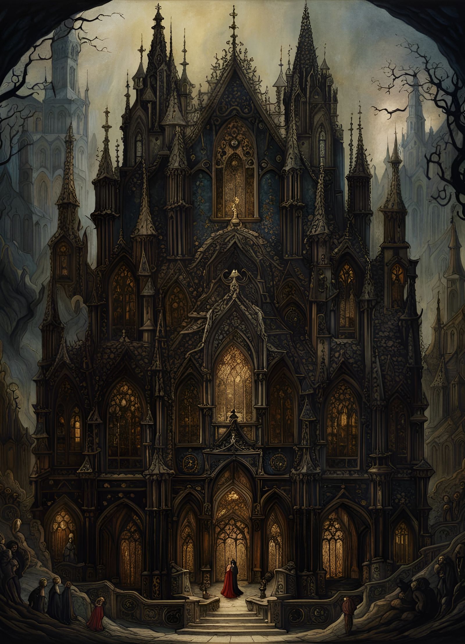 Dark Fairytale Cathedral in Gothic Fantasy Style