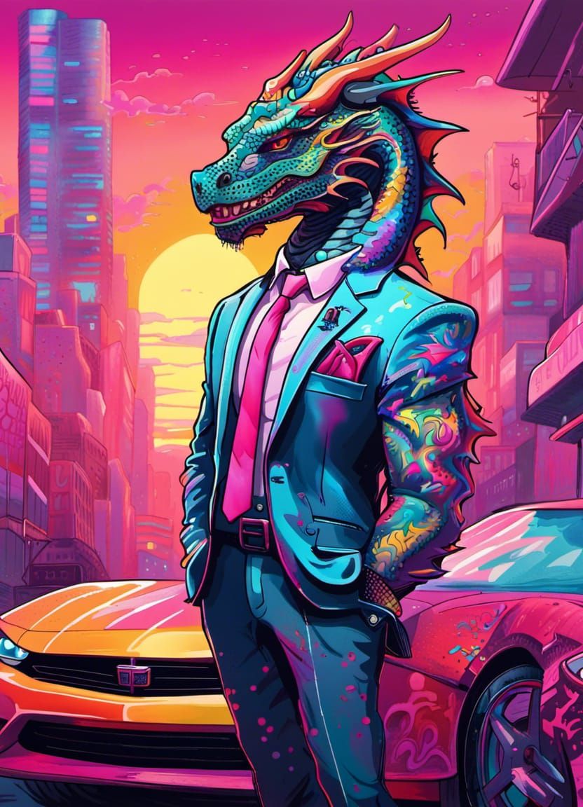 A handsome dragon in a suit!