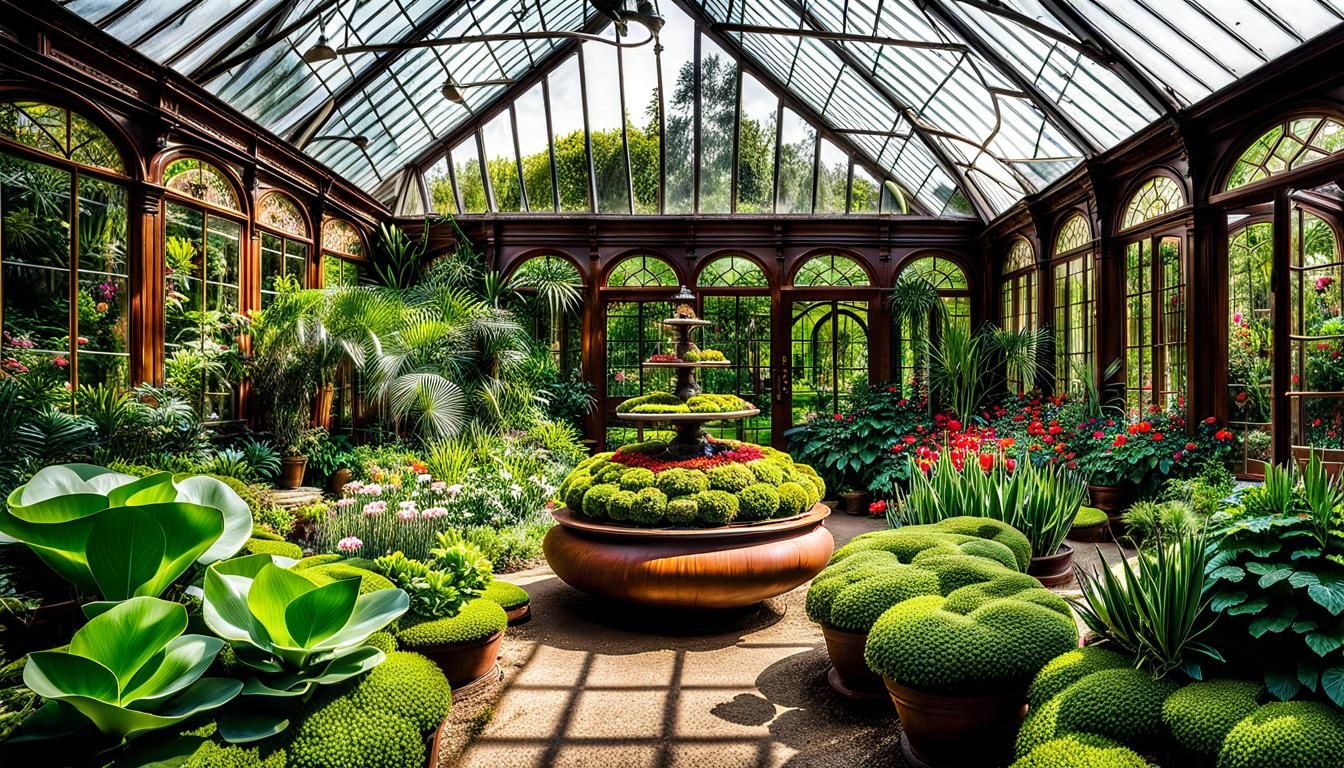 Botanical garden into Victorian greenhouse