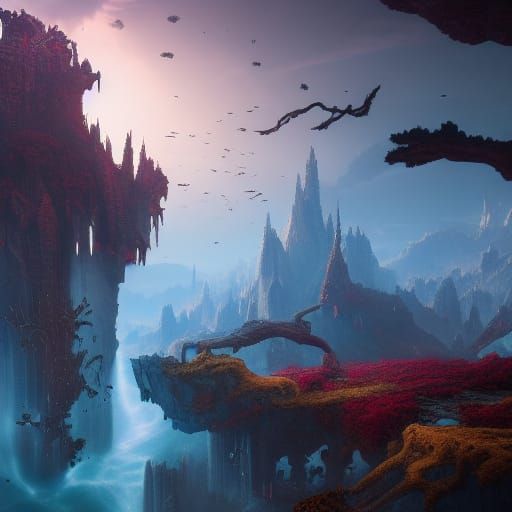 Fantastical Broken World: Detailed Matte Painting