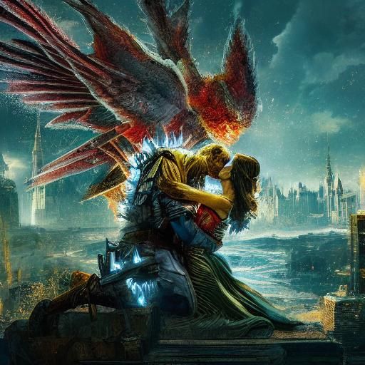 Angel and Demon Kissing in Post-Soviet Style