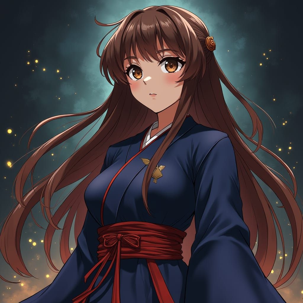 Mystical Jujutsu Sorceress in Dark Atmosphere