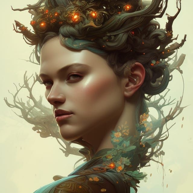 Forest Empress Portrait in Artgerm Style
