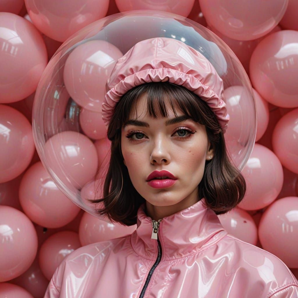 A Juicy Girl in Bright Bubblegum Themed Outfit