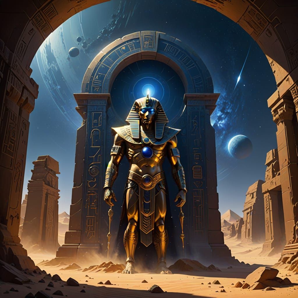 Pharaoh Gazing into Cosmic Portal