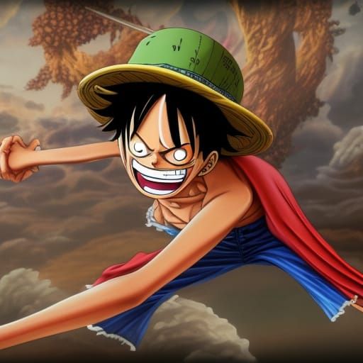 Luffy from One Piece: Detailed Matte Painting