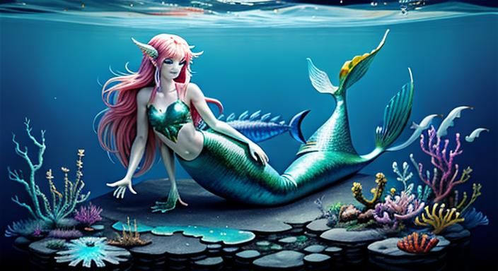 Biopunk Mermaid Goddess: An AI Generated Image