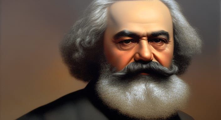 Detailed Oil Painting of Karl Marx