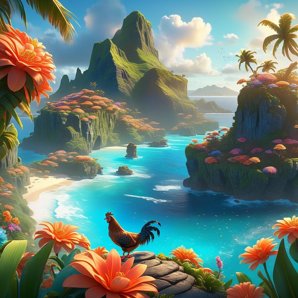 Moana on Lush Island: a Tropical Matte Painting