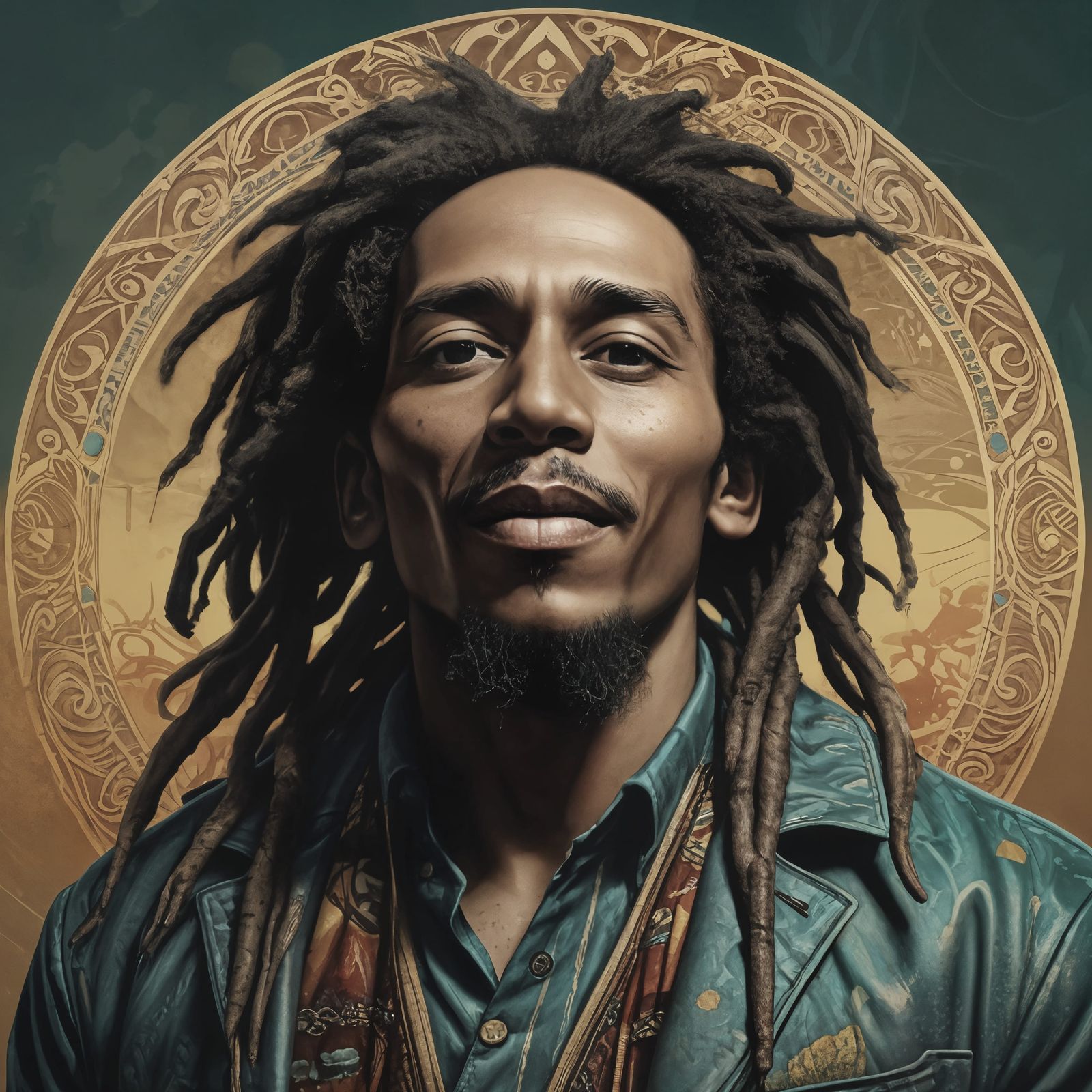 Reggae Icon in Mysterious Haze