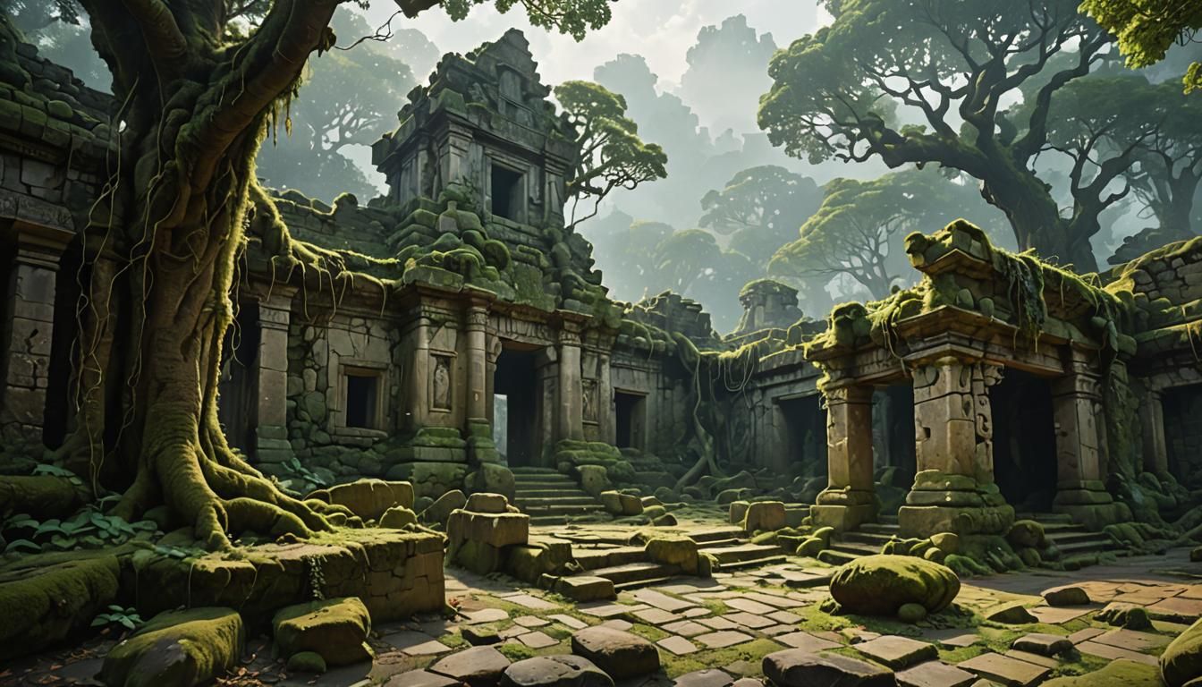 Overgrown Temple Ruins Reclaimed by Nature