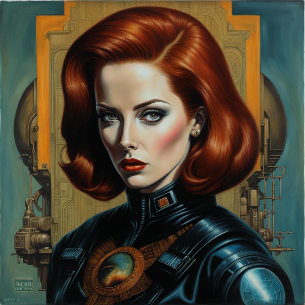 Scully in Area 51: A Glitchcore Sgraffito Fresco