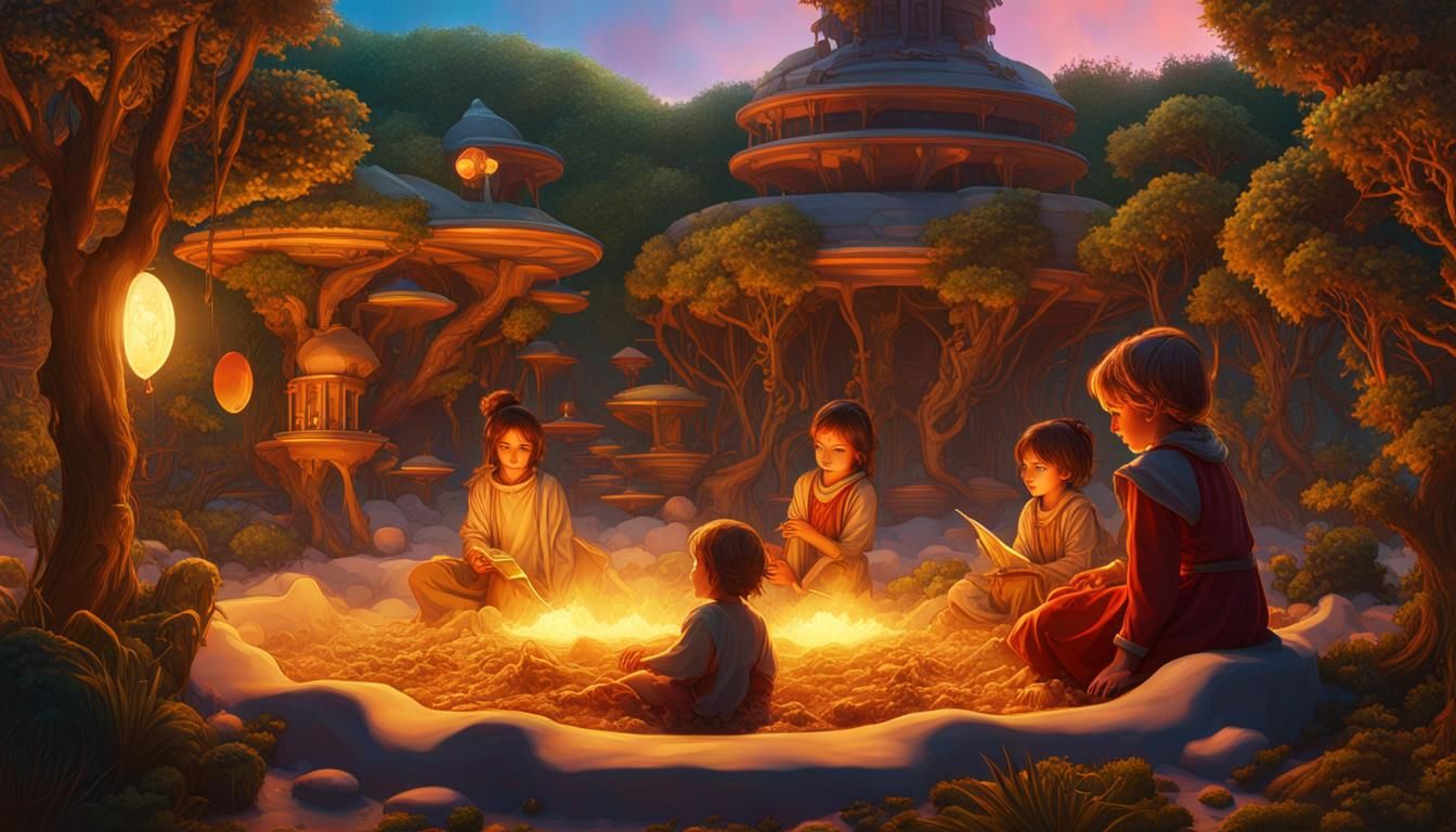 Children's Fantasy Sandbox in Art Nouveau Style