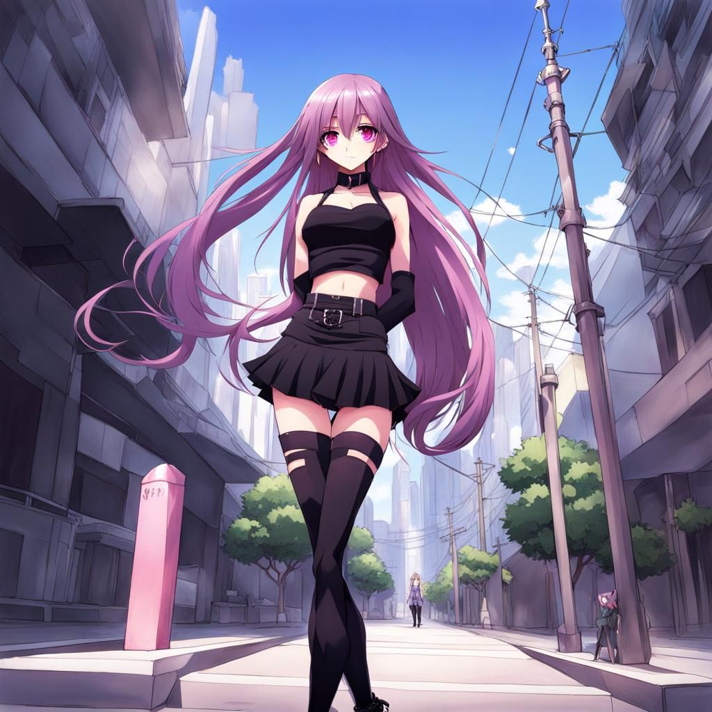 Anime Style Crossdresser with Heterochromia and Freckles