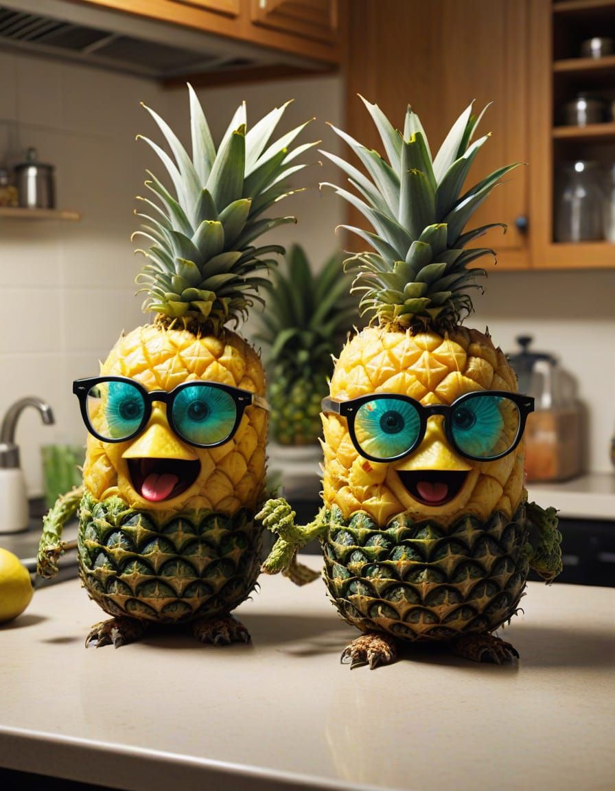 Spectacled Pineapple Creatures Cries a Stranger's Heart with...