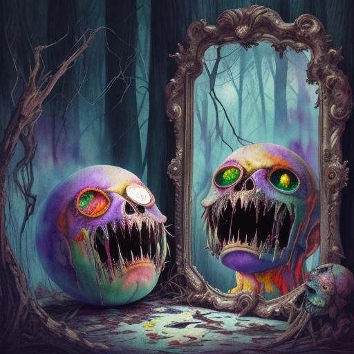 Happy Monster's Glitch Art Reflection