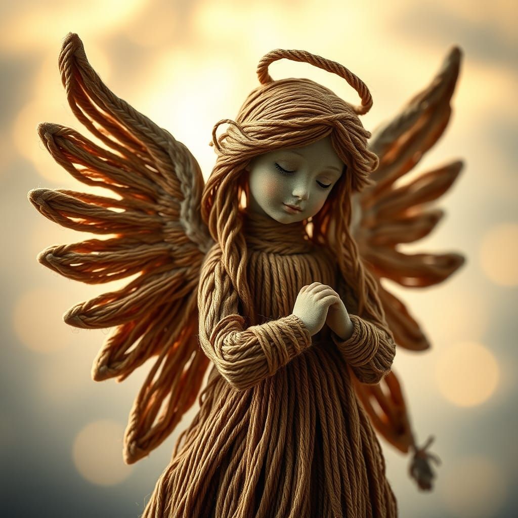 Majestic Thread Angel with Serene Expression
