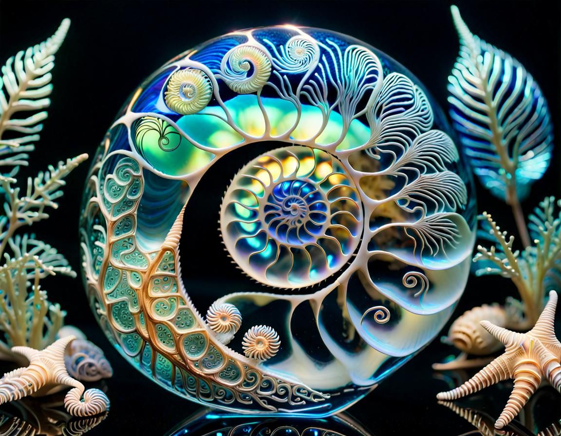 The decorated skeleton of a Nautilus shell