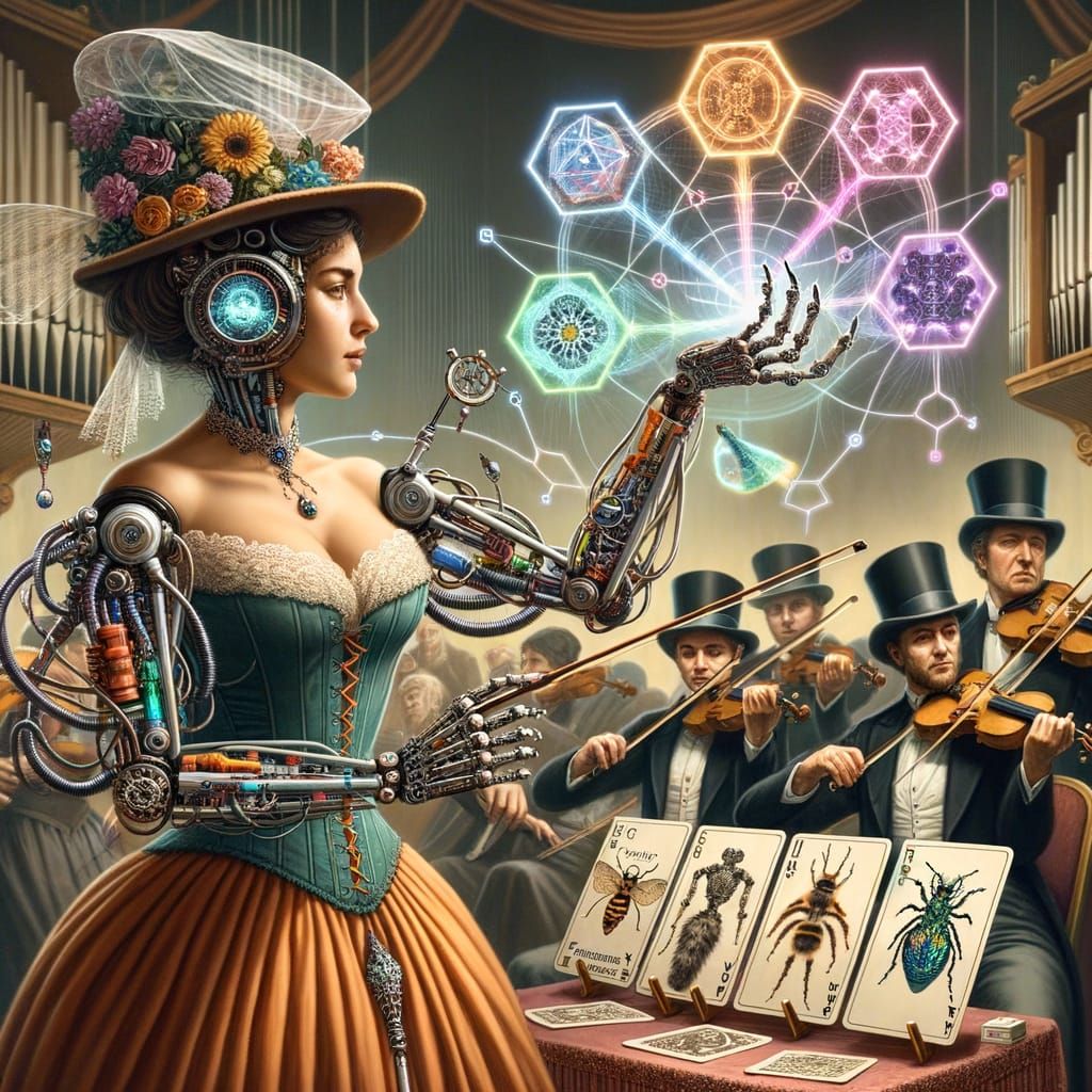 Biopunk Fortune Teller with Prosthetic Arms
