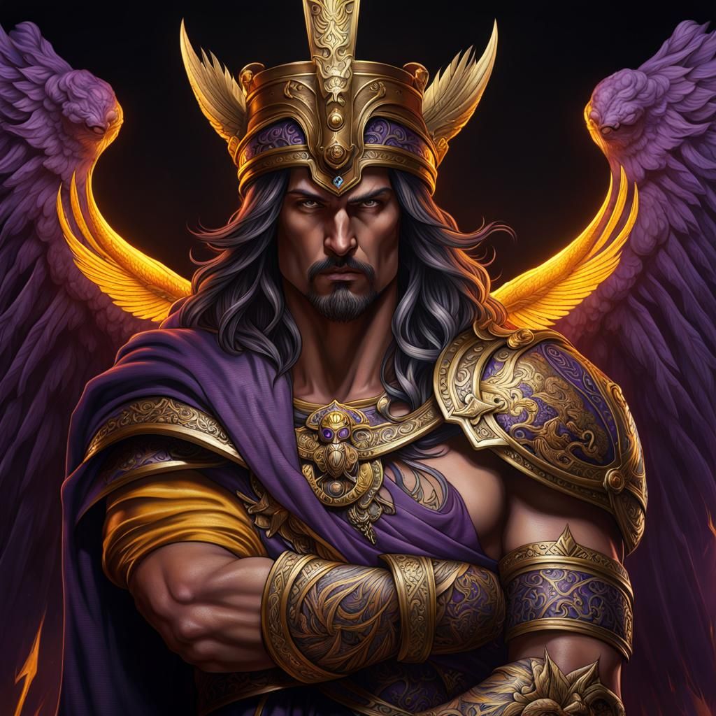 Serbian War God Tattoo in Dark Fantasy Style