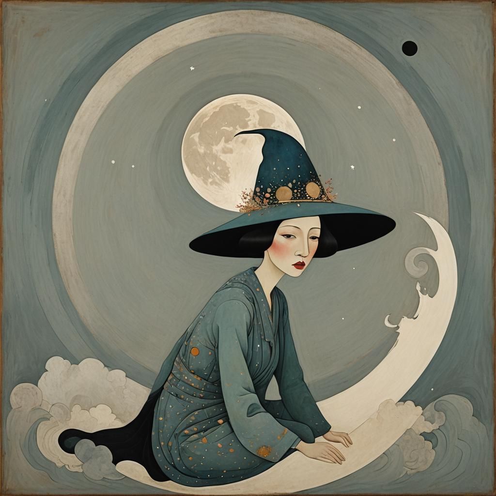 Surreal Creature on Moon in Dreamlike Abstract Style