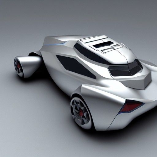 Futuristic Silver Hovercar Matte Painting