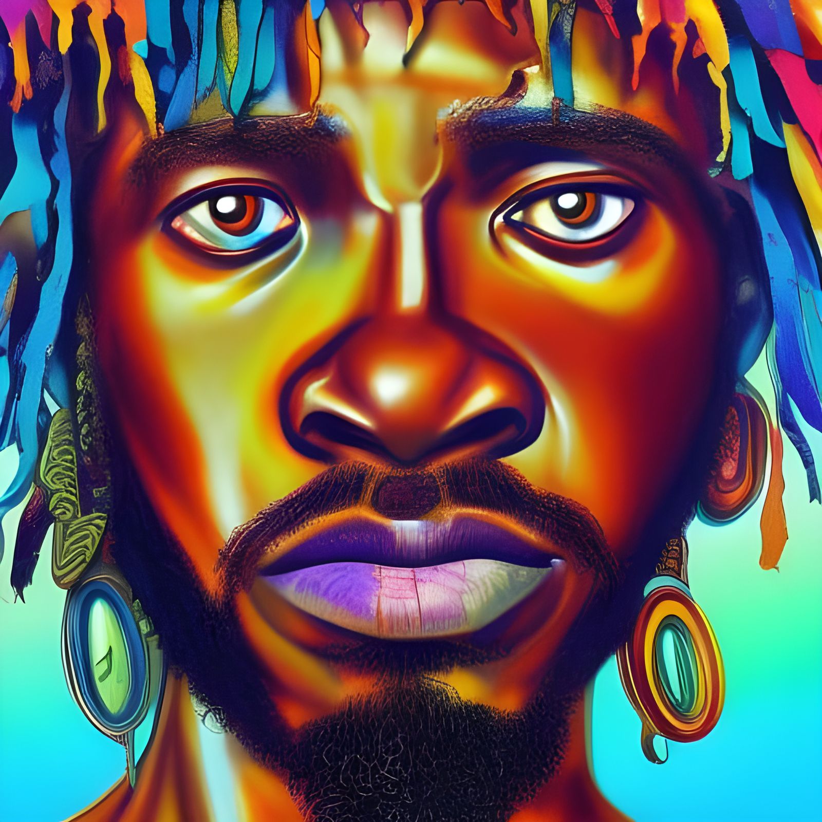 Hyperrealistic Congo Portrait in Splash Art Style