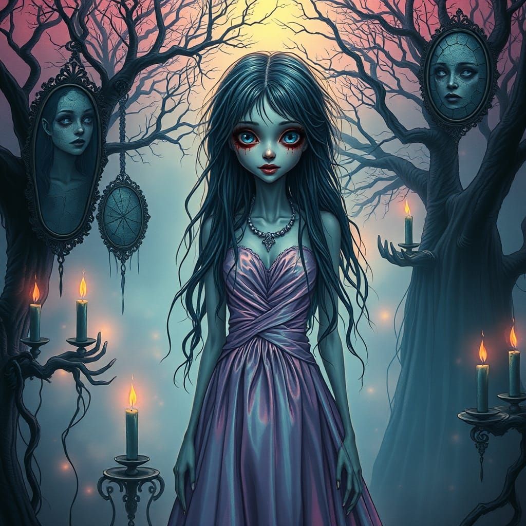 Enchanting Witch in Surreal Dreamscape