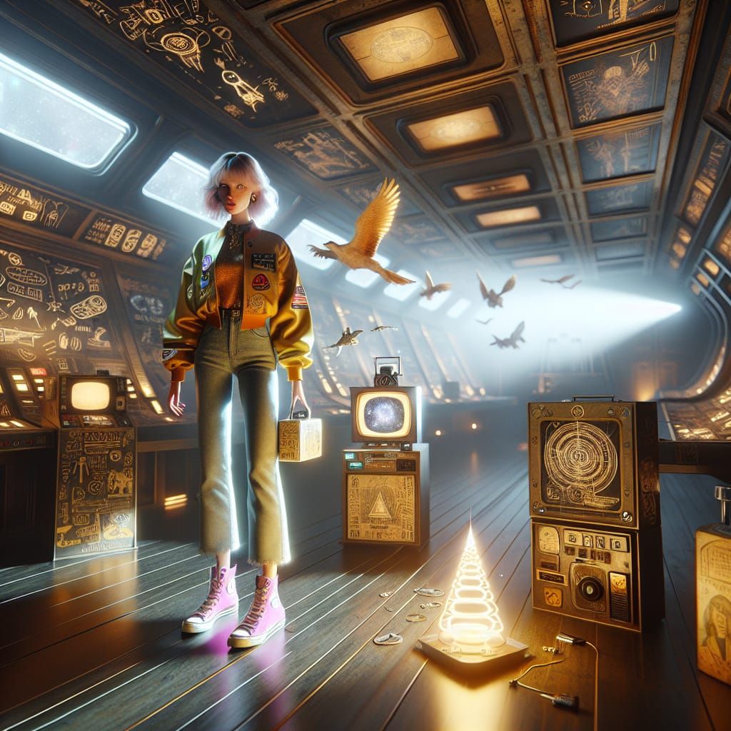 Time Traveler Navigates Spaceship Interior with Paranormal T...