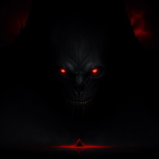 Black Animal Emerges from Void Portal: Dark Fantasy Art