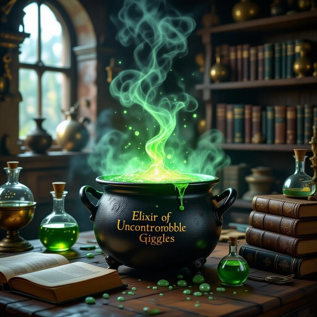 Whimsical Alchemist's Workshop in Steampunk Style