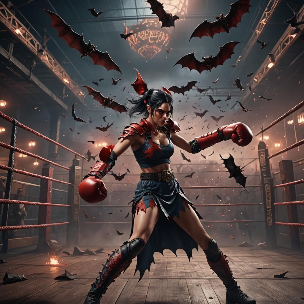 Demon Boxer in a Fantasy Boxing Ring