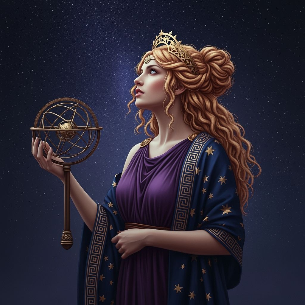 Urania, Muse of Astronomy, Gazes at Starry Sky