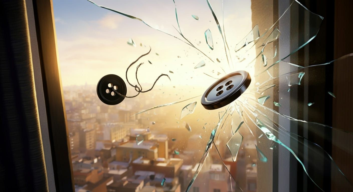 Dramatic Moment a Black Button Crashes Through Apartment Win...