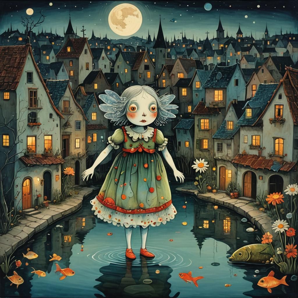 Eerie Underwater Fairy Horror Scene