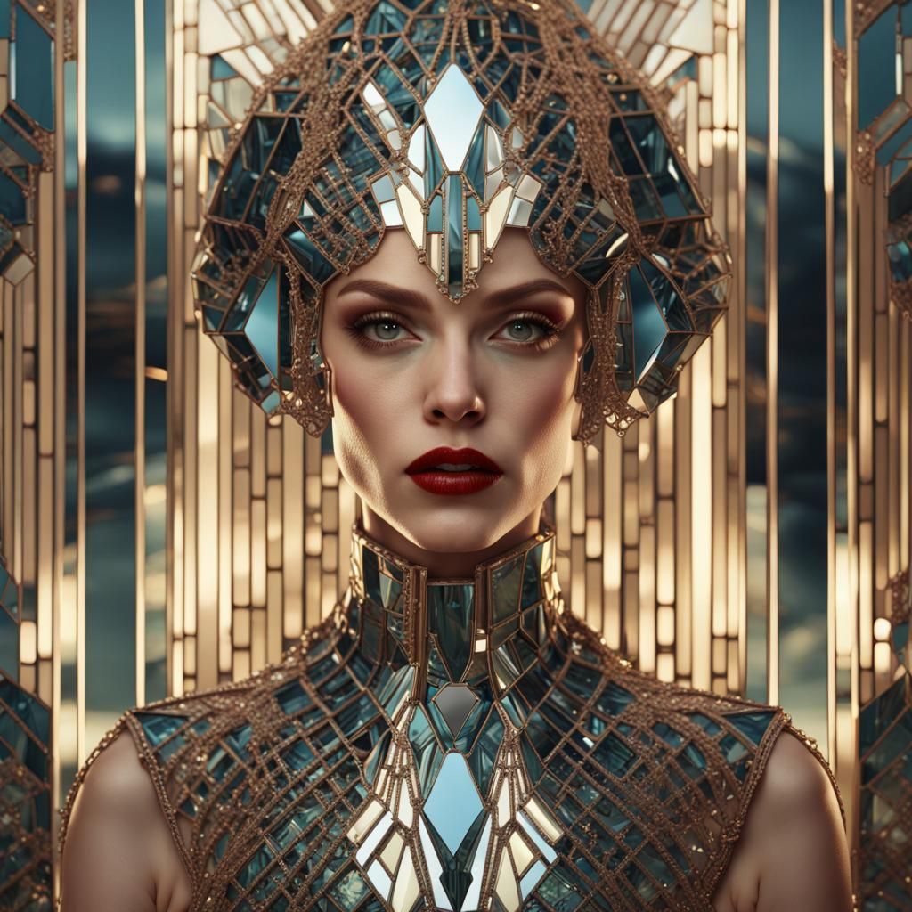 Art Deco Mirror Portrait in Unreal Engine 5