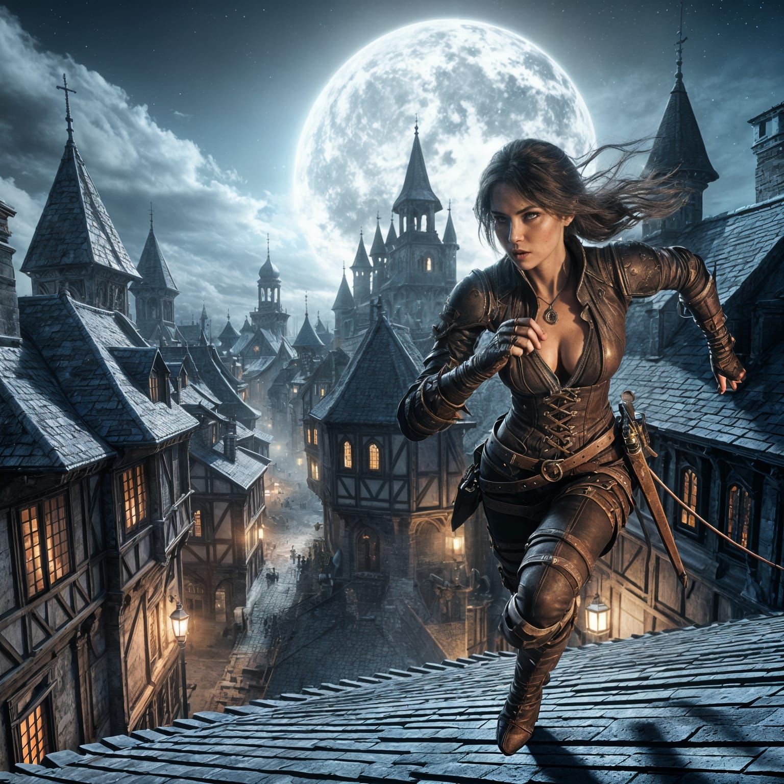 Rogue on Rooftops: A Cinematic Digital Matte Painting