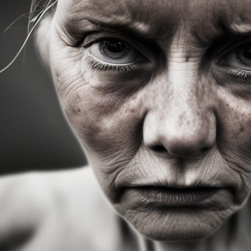 Intense Portrait of an Angry Woman