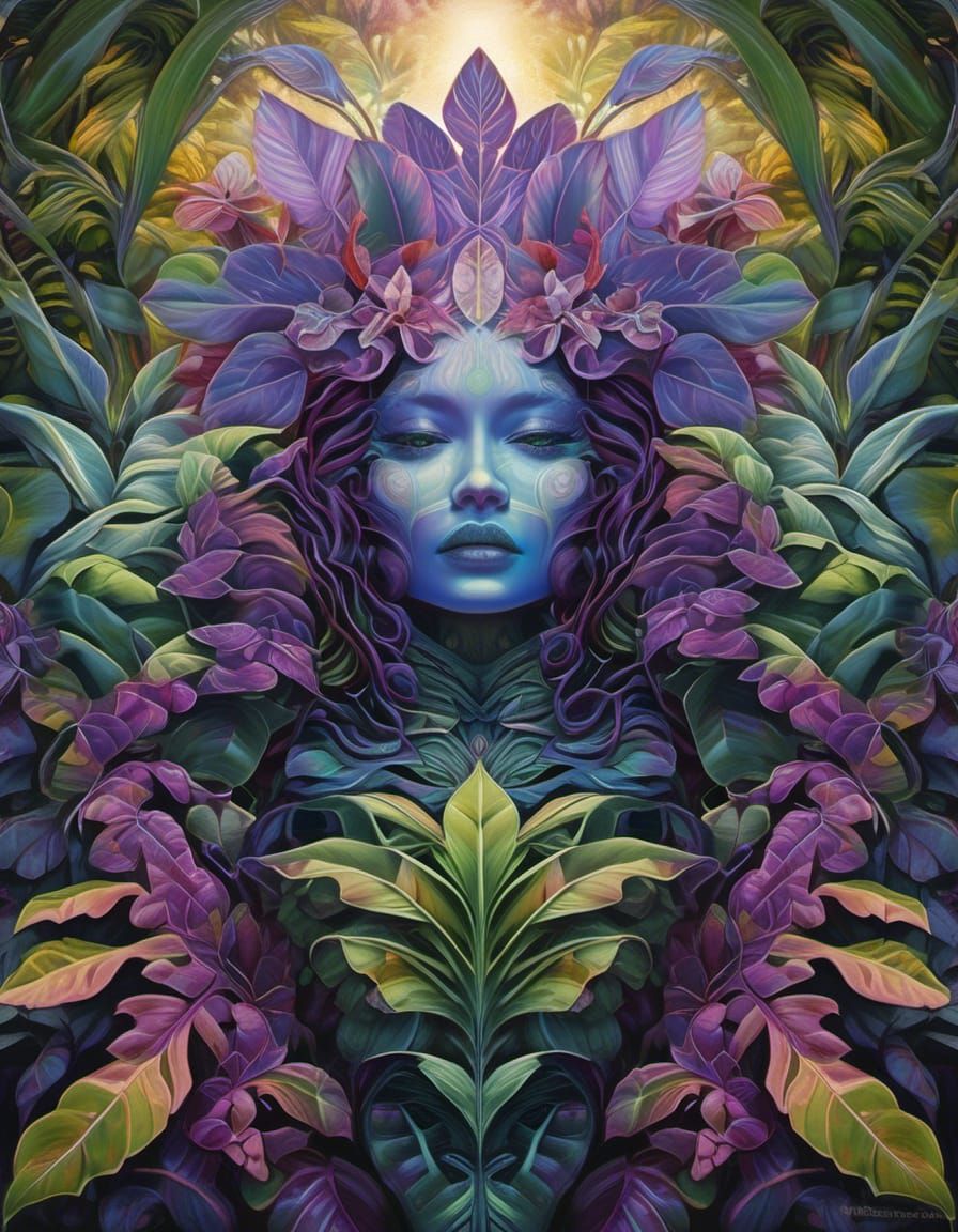 Iridescent Purple Philodendron in Alien Landscape