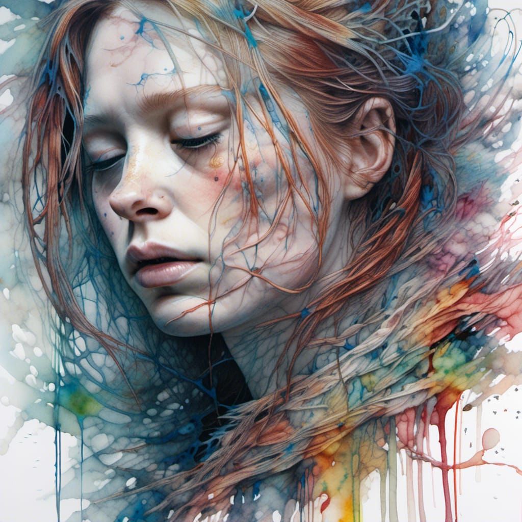 Detailed Dark Rainbowscape in Stained Glass Style