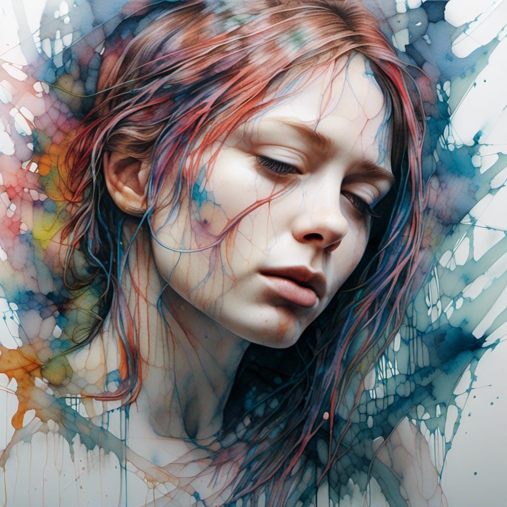 Magical Dark Rainbowscape in Stained Glass Style