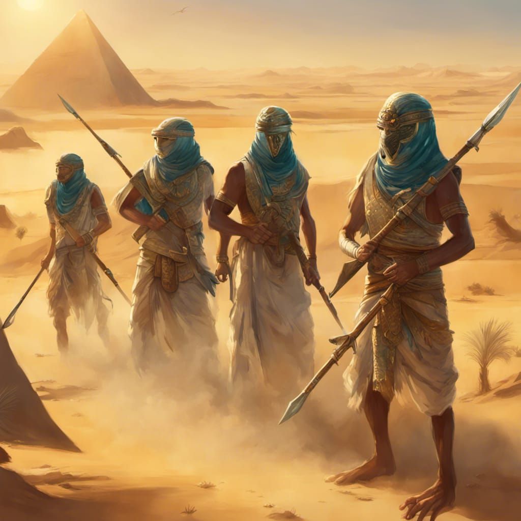 Egyptian Troops Patrolling the Nile in Hyperrealistic Style