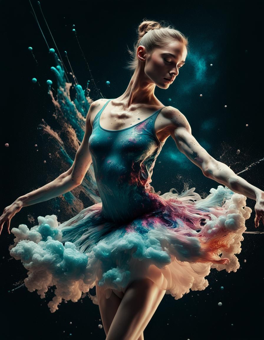 Cosmic Ballerina Portrait in Photorealistic Style