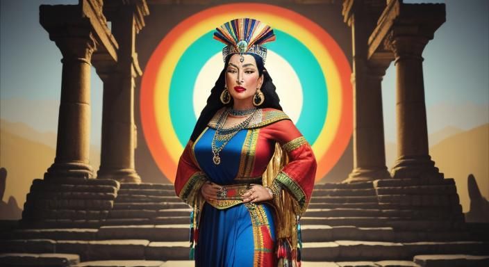 Yma Sumac in Inca Garb: Retro Technicolor Portrait