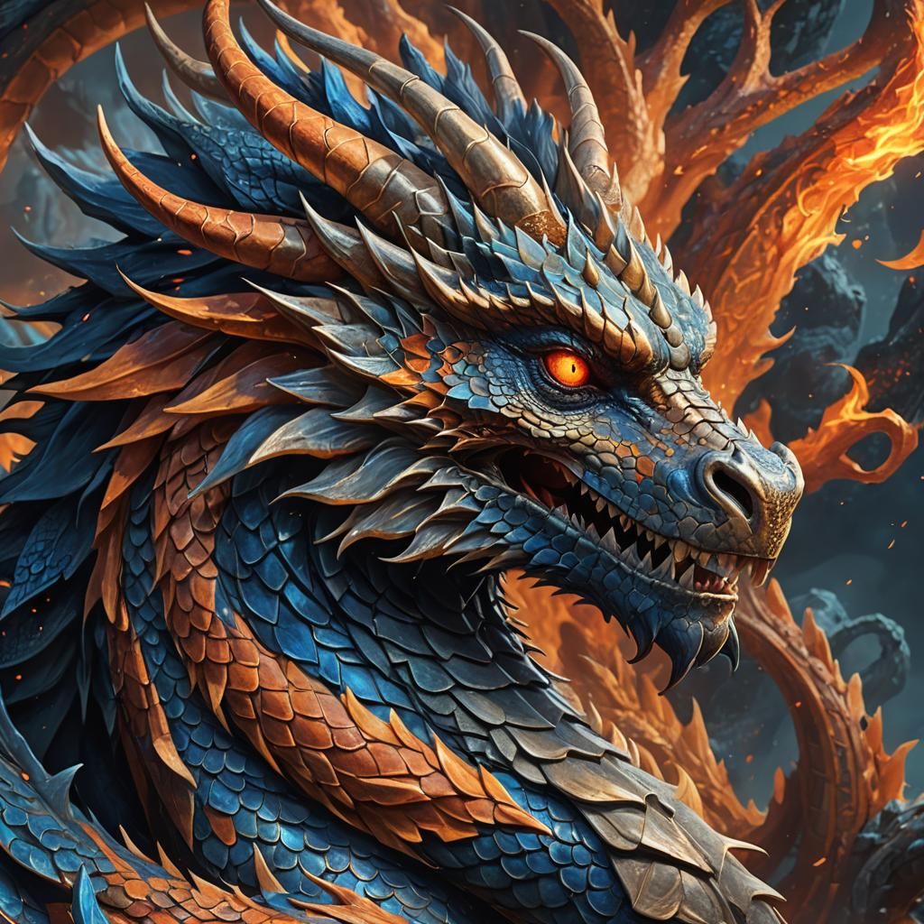 Dragon Profile in Dreamlike Fantasy Art
